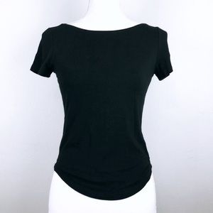 Comme Il Faut Short Sleeve Black Shirt Small